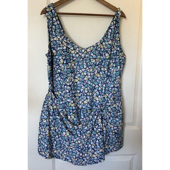 Coldwater Creek Womens Swimsuit Size 22W One Piece Swimdress Sarong ShapeMe - Picture 2 of 11